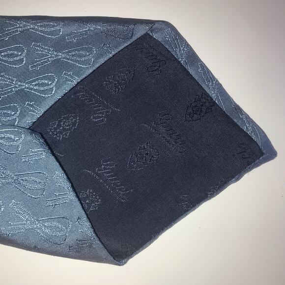 Vintage Gucci 100% silk light blue geometric print tie made in Italy - Picture 4 of 12